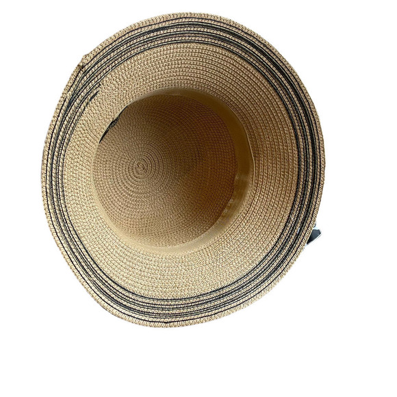 New Magid Hats Brown Black UPF 50+ Striped Straw Sun Hat One Size main image 12